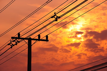 Image showing Red Orange Sky Sunset Sunrise 