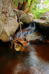 Image showing Waterfall with water flowing around 