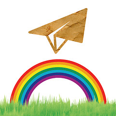 Image showing Recycle paper plane on white background 