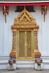 Image showing Ancient Golden carving door.