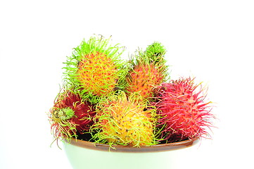 Image showing Rambutan fruit isolated on white background 