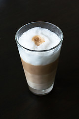 Image showing Glass with classic latte coffee