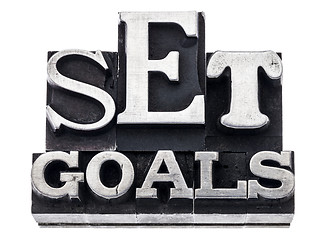 Image showing set goals in metal type