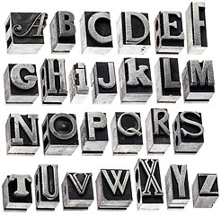Image showing alphabet in vintage metal type