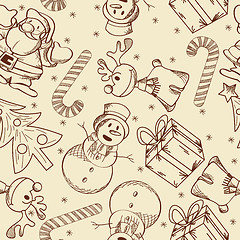 Image showing Christmas doodle pattern