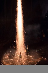 Image showing Fireworks rocket launch