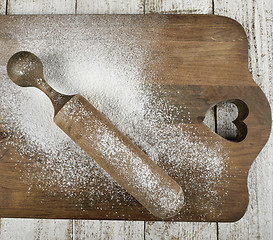 Image showing Rolling Pin On A Cutting Board