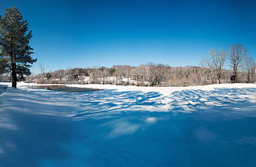 Image showing Beautiful winter landscape with snow covered trees