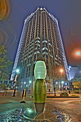 Image showing highrise buildings at night