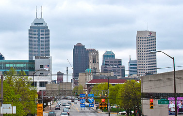 Image showing Indianapolis. Image of downtown Indianapolis, Indiana in spring