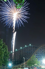 Image showing fireworks at amusement park