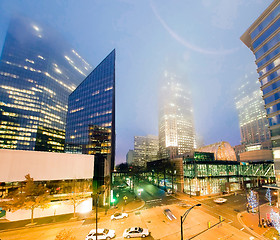 Image showing Skyline of uptown Charlotte, North Carolina at night.