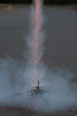 Image showing flying model rocket