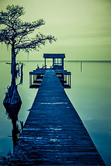 Image showing pier on the lake