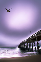 Image showing ocean pier at outer banks beach