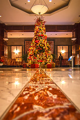 Image showing decorated christmas tree indoor