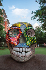 Image showing colorful skull sculpture