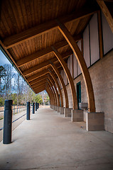 Image showing wooden arches in architecture