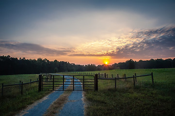 Image showing country road at sunrise