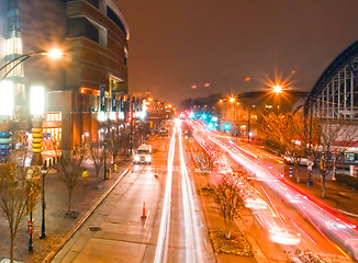 Image showing Skyline of uptown Charlotte, North Carolina at night.