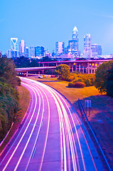 Image showing Skyline of uptown Charlotte, North Carolina at night.