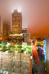 Image showing Skyline of uptown Charlotte, North Carolina at night.