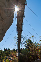 Image showing suspended mile hight bridge