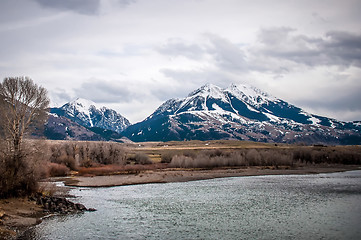 Image showing rocky mountains at yellowstone river