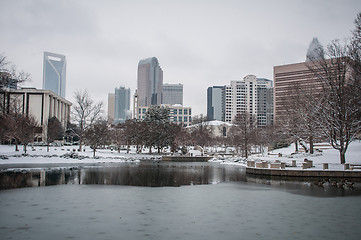 Image showing Skyline of uptown Charlotte, North Carolina at night.