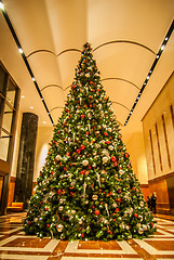 Image showing decorated christmas tree indoor