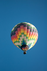 Image showing hot air balloon over farm land