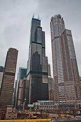 Image showing chicago skyline and streets