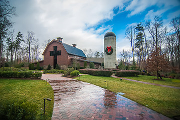 Image showing country walk by the village