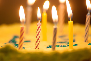 Image showing birthday cake with candles