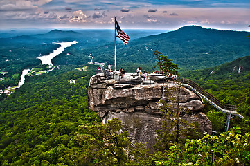 Image showing chimney rock at lake lure