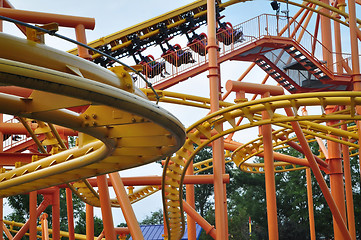 Image showing rollercoasters at amusement park