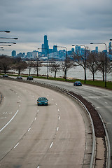 Image showing chicago skyline and streets