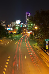 Image showing Skyline of uptown Charlotte, North Carolina at night.