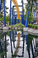 Image showing rollercoasters at amusement park