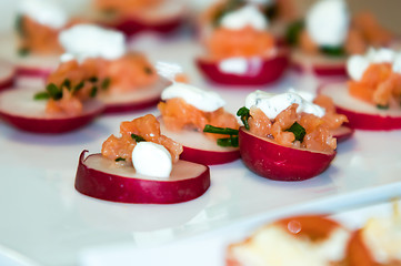 Image showing radishes with salmon