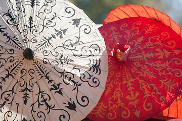 Image showing asian umbrellas