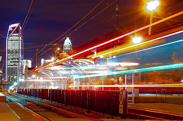 Image showing Skyline of uptown Charlotte, North Carolina at night.