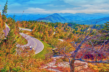 Image showing winding curve at blue ridge parkway