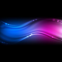 Image showing Colourful neon waves