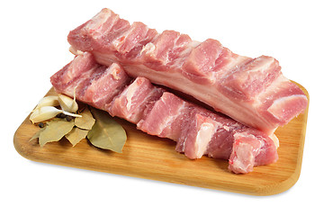 Image showing Raw bacon with ribs