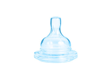 Image showing Blue baby bottle pacifier