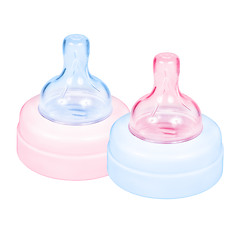 Image showing Baby bottle cap pink and blue