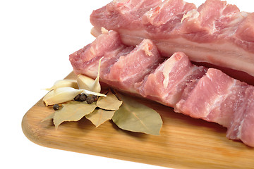 Image showing Raw bacon with ribs