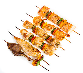 Image showing Tasty grilled meat, shish kebab