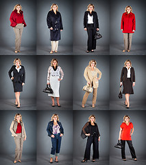 Image showing woman at a mature age in different clothes